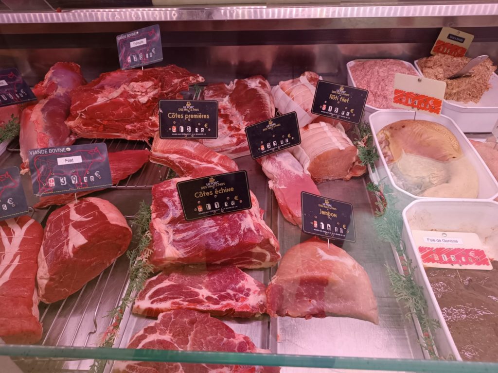 Morceaux de viande de la boucherie