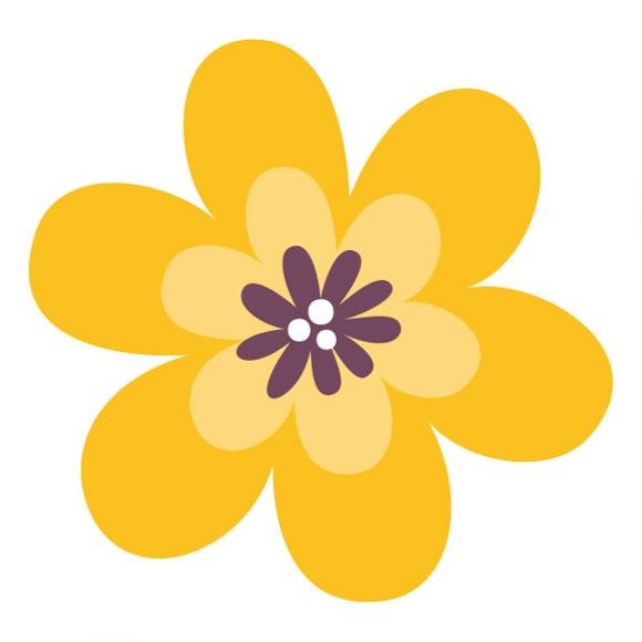 fleur jaune avec centre marron et blanc pour le printemps avec l'UCA val de Scarpe